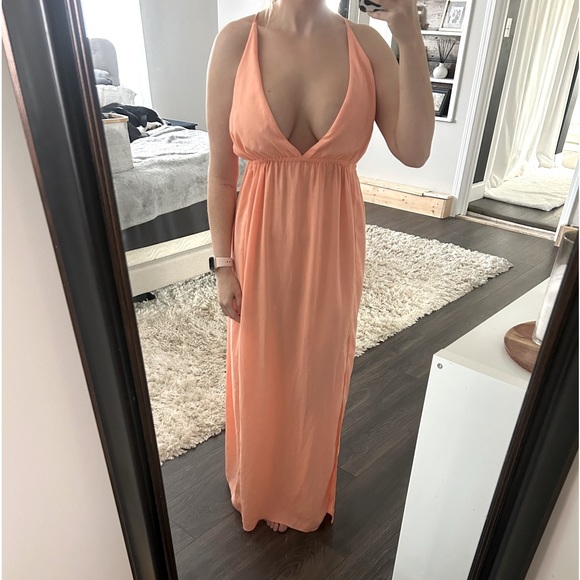 Coral/ Orange Maxi Dress - Picture 1 of 3